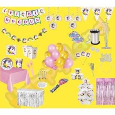 Tek boynuzlu at tarzı doğum günü partisi